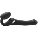 Multi Orgasm Strap-On Vibrator with Licking Stimulator Black M
