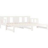  Izvlečna dnevna postelja bela trdna borovina 2x(80x200) cm, (20600849) | Shoptok.si
