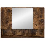 vidaXL Kopalniška ogledalna omara Dimljeni hrast 80 x 17 x 55 cm | Shoptok.si