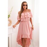 Kesi Włoski Women's off-the-shoulder dress with a longer back dark pink | Shoptok.si
