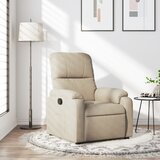 vidaXL Naslanjač krem tkanina iz mikrovlaken | Shoptok.si