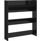 Maison Chic Omarica za obutev - Kopa za čevlje visok sijaj črna 80x18x90 cm iverna pl., (21777431) Cene