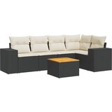  6-dijelni set vrtnih sofa s jastucima crni od poliratana | shoptok.hr