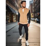 DStreet Bluza męska rozpinana za stójką kamelowa | shoptok.hr