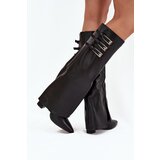 Boto Women's Ankle Boots On Heels Turned Shaft Straps With Buckles Black Nirisa | ePonuda.com