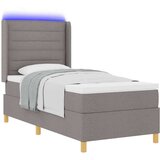 Box Spring postelja z vzmetnico in LED Taupe 80x200 cm Tkanina, (22049694) | Shoptok.si