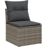 vidaXL 9-dijelni vrtni sofa set s jastučićima siva poli ratan, 2-sjedalni vrtni sofa s jastučićima siva poli ratan | shoptok.hr