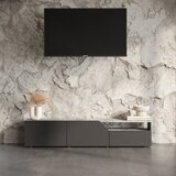TemaHome Črna TV omarica v betonskem dekorju 180x38 cm Verone – | Shoptok.si