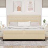  Posteljni okvir z vzmetnico Bež Tkanina 200 x 200 cm, (22067235) | Shoptok.si