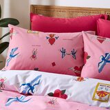 Their Nibs Bela/rožnata bombažna podaljšana posteljnina za zakonsko posteljo 230x220 cm Mon Coeur – | Shoptok.si