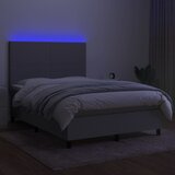  box spring s madracem LED svjetlosivi 140x190 cm tkanina | shoptok.hr