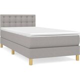  Okvir kreveta s oprugama i madrac svjetlosivi 80x200cm tkanina | shoptok.hr