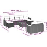  10-dijelni set vrtnih sofa s jastucima crni od poliratana | shoptok.hr