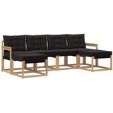 vidaXL Zunanja garnitura za sedenje z blazino 6 pcs Bela in črna, (5000280678) | Shoptok.si