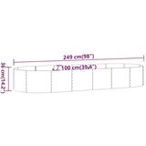  Povišena vrtna gredica od čelika 249x100x36 cm sivi | shoptok.hr