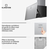 Klarstein Kosa napa Silver Lining | Režim ekstrakcije i recirkulacije | Visokokvalitetni dizajn | 597 m³/h | 90 cm | shoptok.hr