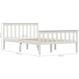  Za krevet od masivne borovine bijeli 120 x 200 cm | shoptok.hr