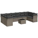 vidaXL Vrtna sedežna garnitura 11-delna z blazinami siv poli ratan, (21033892) | Shoptok.si