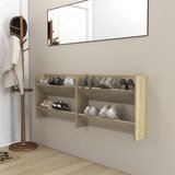 vidaXL Stenska omara za čevlje 2 kosa sonoma hrast 80x18x60 cm Cene