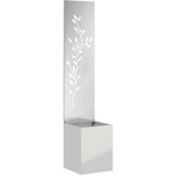 vidaXL Privatnost u vrtu Cvjetni Srebrno 32 x 140 cm Pocinčani čelik | shoptok.hr