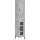 Maison Chic Visoka omara - Komoda - Predalnik betonsko siva 34,5x34x180 cm inženirski les, (21720433) | Shoptok.si