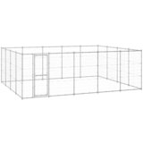 vidaXL Zunanji pasji boks pocinkano jeklo 24,2 m², (20799203) | Shoptok.si