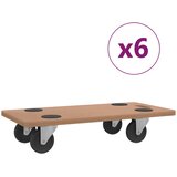  Transportne platforme s kotačima 6 kom pravokutne drvene | shoptok.hr