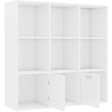 vidaXL Knjižna omara visok sijaj bela 98x30x98 cm iverna plošča | Shoptok.si