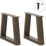  noge jedilne mize v-oblika 2 kosa naravno jeklo 30x(30-31,3) cm | Shoptok.si