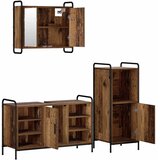  Set ormarića za kupaonicu 3 kom. Staro drvo 40 x 36 x 99 5 cm - Staro drvo Ormar ispod sudopera (1 vrata i 2 police) + viseći or | shoptok.hr