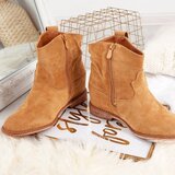 Resti Camel-colored cowboy boots on platforms Brunoki - Footwear | ePonuda.com