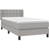  Box spring postelja z vzmetnico svetlo siva 80x200 cm blago, (20723752) | Shoptok.si