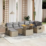 Maison Chic Seti vrtnega pohištva - Vrtna garnitura - Vrtni pohištvo set 8-delna z blazinami bež poli ratan, (21799202) | Shoptok.si