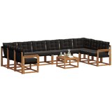  Set vanjskih sofa 11 kom. Prirodna i crna | shoptok.hr