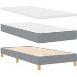 vidaXL Postelja z vzmetnico z vzmetnico Svetlo siva 90 x 190 cm blago | Shoptok.si