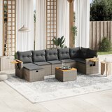 vidaXL 8-dijelni set vrtnih sofa od poliratana s jastucima sivi | shoptok.hr