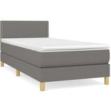  Box spring postelja z vzmetnico temno siva 90x200 cm blago, (20723284) | Shoptok.si