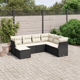 vidaXL 7-dijelni set vrtnih sofa od poliratana s jastucima crni | shoptok.hr