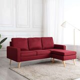  Trosjed od tkanine s tabureom crvena boja vina | shoptok.hr