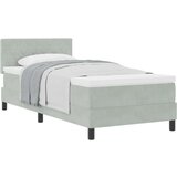 vidaXL Krevet s prolazom sa madracem Svijetlosivi 90x200 cm Baršun | shoptok.hr