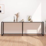 vidaXL Konzolna mizica beli marmor 220x35x75,5 cm kaljeno steklo Cene