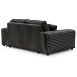 Ropez Temno siva sedežna garnitura iz rebrastega žameta 178 cm Justin – | Shoptok.si