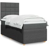  Krevet s oprugama i madracem tamnosivi 90 x 190 cm od tkanine | shoptok.hr