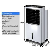  Mobilna klima uređaj 3 u 1, ventilator, klima uređaj, 75 W hladnjak / 8 L rezervoar / 7,5 H klima uređaj | shoptok.hr