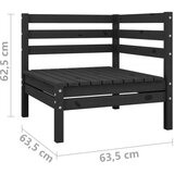  Vrtni kotni kavč črna trdna borovina, (20675604) | Shoptok.si