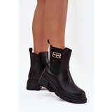Boto Women's ankle boots with gold detail insulated black Serene | Shoptok.si