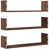 vidaXL Stenske police 3 kosi rjavi hrast 80x18x18 cm inženirski les | Shoptok.si