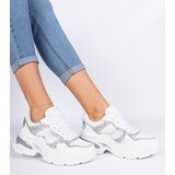 Gemre White women's sneakers decorated with glitter Sandoria | Shoptok.si