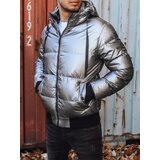 DStreet Men's winter hooded jacket, silver TX3948 | ePonuda.com