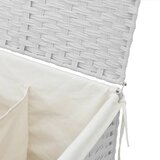  Košara za rublje s 2 odjeljka bijela 53x35x57 cm od poliratana | shoptok.hr
